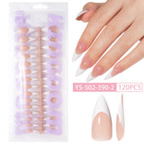 Nail tips French press on nails, simple long ladder manicure removable fake nails 120 pieces, prefabricated nail wholesale
