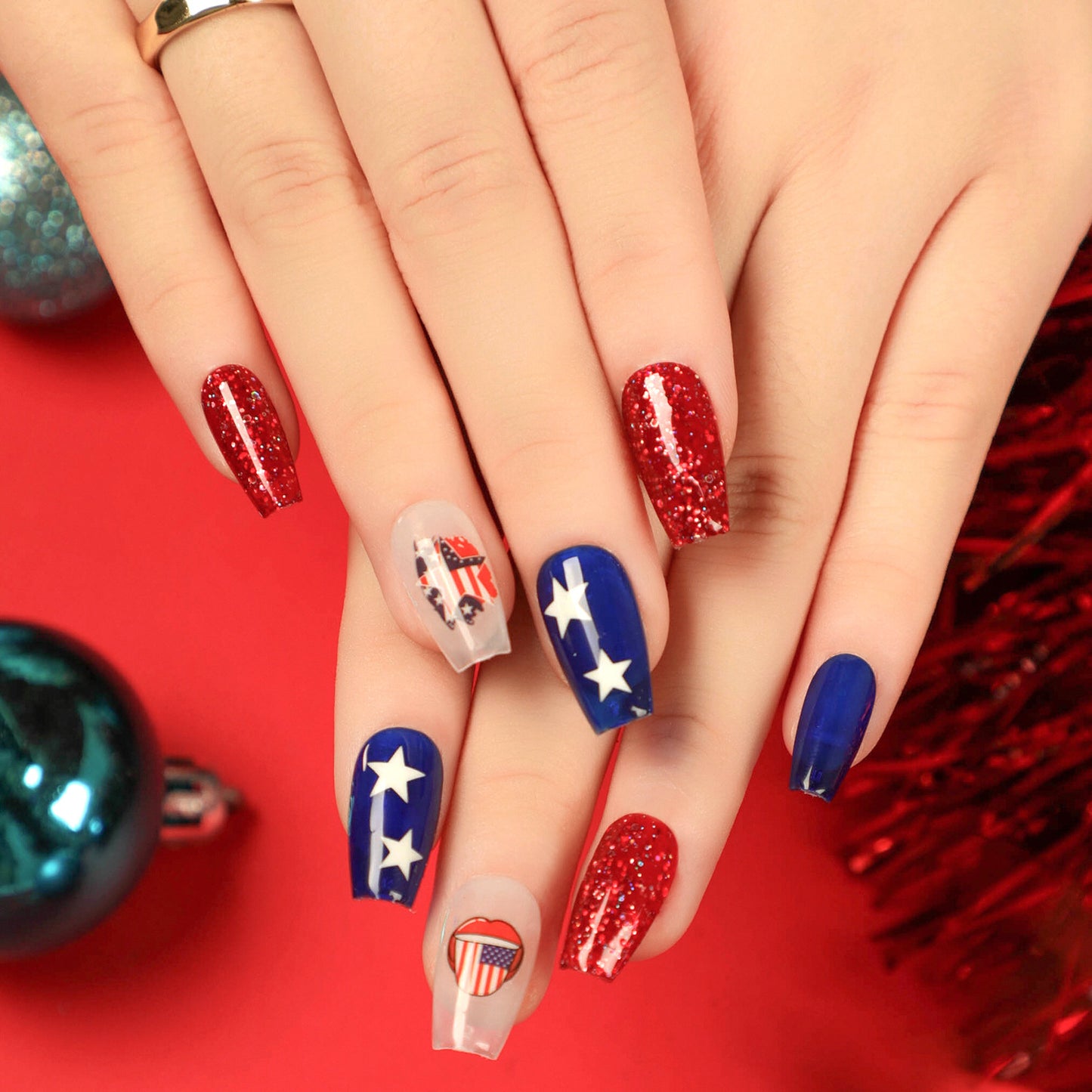 Dia da Independência, desgaste, unhas, comprimidos, produtos acabados, atacado, unhas de balé, unhas postiças, comprimidos, unhas de pressão|365nails
