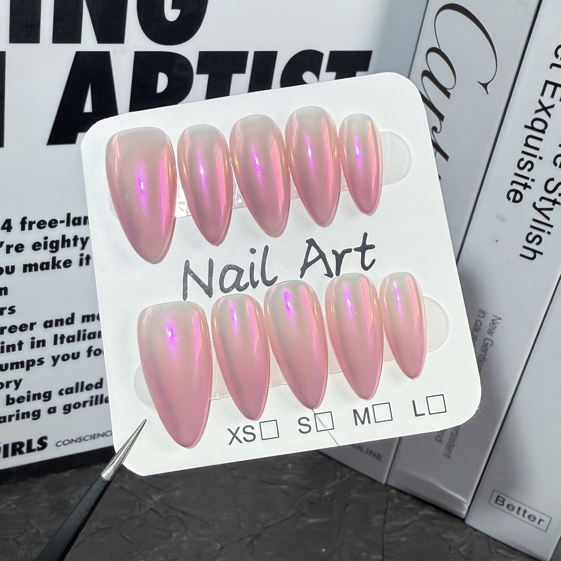 Europe and the United States new almond nail simple and gradual change Aurora nail Handmade press on nails wearable fake nail wholesale|365nails