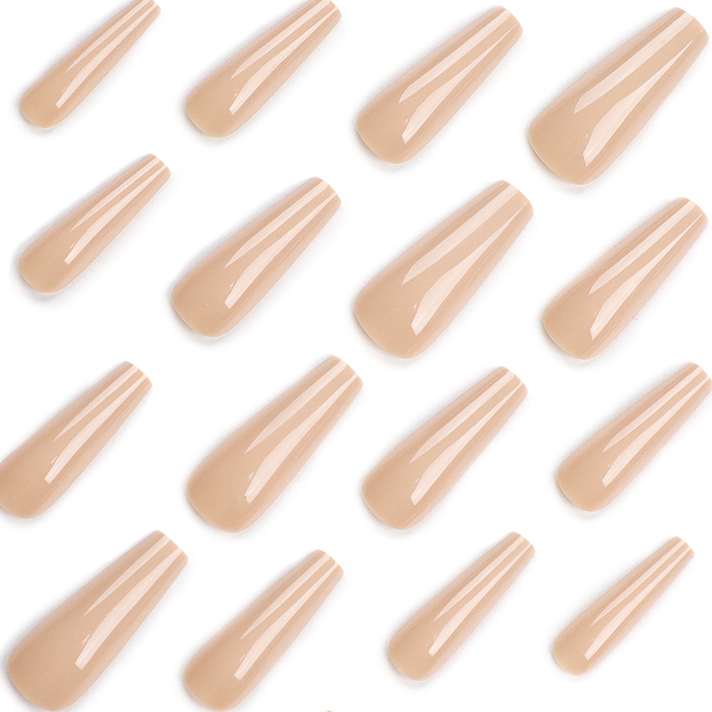 Extra long ballet manicure simple solid color nude nail finished product wholesale|365nails