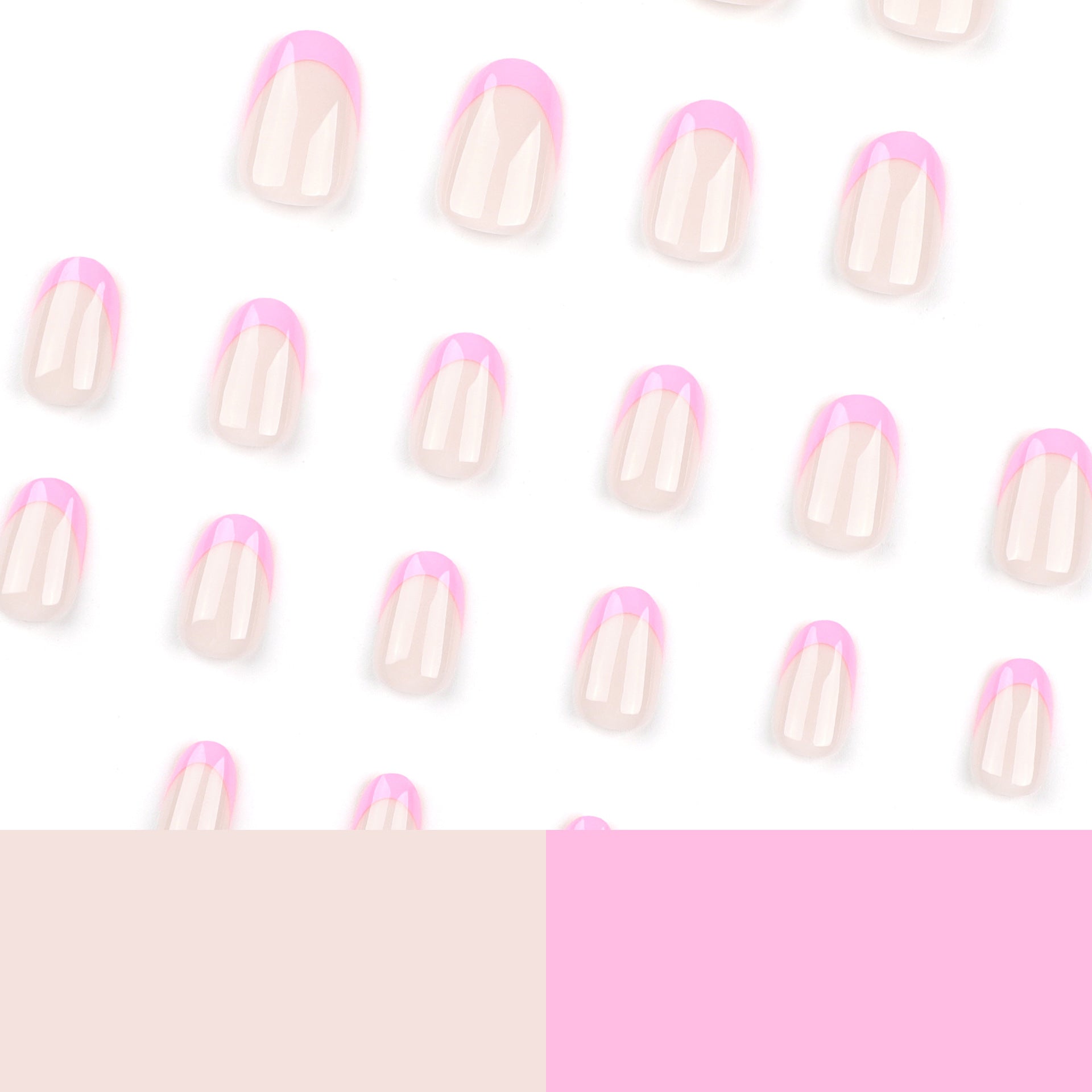 24 pieces simple short short round wearable French manicure rose red detachable wearable nail piece finished product wholesale