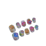 Unhas postiças curtas com desenho animado fofo, Bob Esponja Calça Quadrada, Patrick Estrela, arte de unha curta, patch finalizado, usável, 365nails