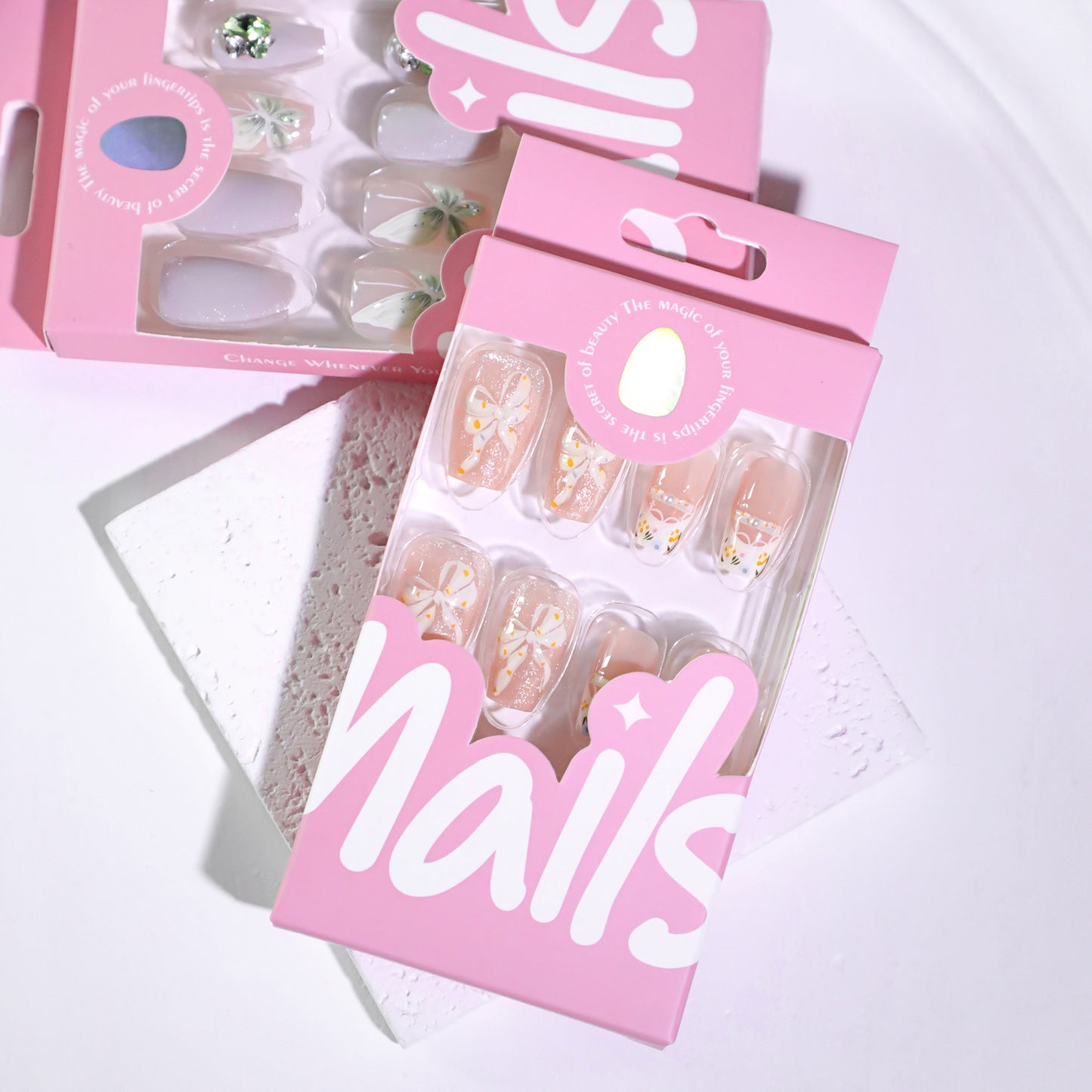 Manicure com laço 3D, balé curto, olho de gato, mais vendido, 365nails
