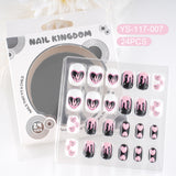 Children press on nails, cartoon 24-piece boxed finished product, sweet and cute children's removable fake nail patch manicure