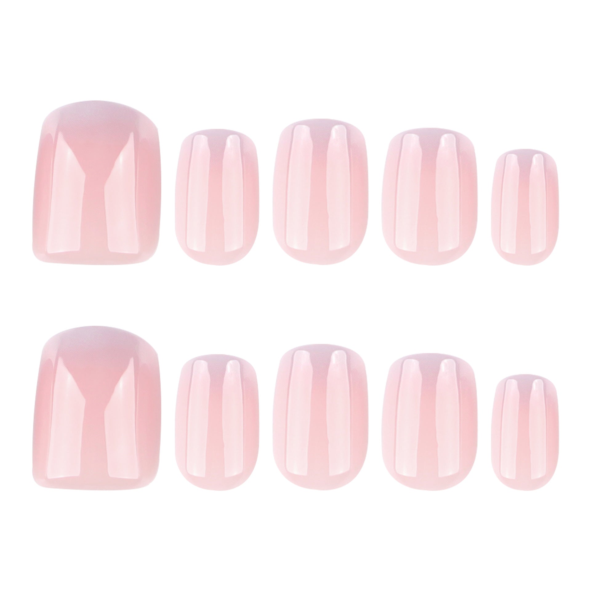 Simple French gradual change light gray purple manicure nail piece short square short fake nail removable wearable nail wholesale|365nails
