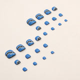 Verão fresco Klein azul manicure leopardo impressão âmbar unhas postiças unhas postiças postiças especiais unhas postiças|365nails