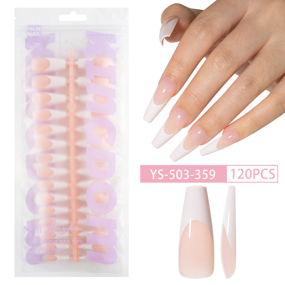 Nail tips French press on nails, simple long ladder manicure removable fake nails 120 pieces, prefabricated nail wholesale