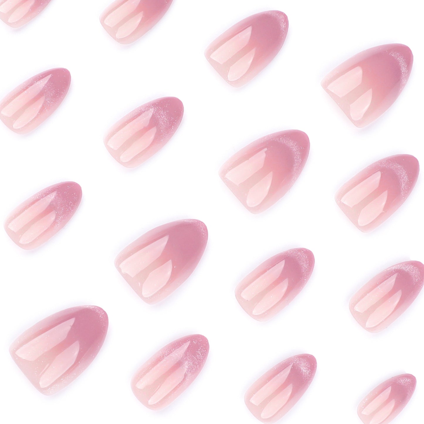 Explosive French pink and purple cat eye , simple short almond nail , repeatable nail art|365nails