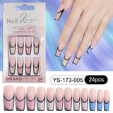 Nail Tips special for press on nails rectangular nail pieces removable full sticker manicure 24 pieces boxed fake nail factory wholesale