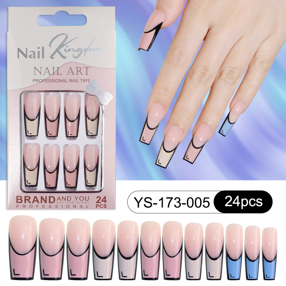 Nail Tips special for press on nails rectangular nail pieces removable full sticker manicure 24 pieces boxed fake nail factory wholesale