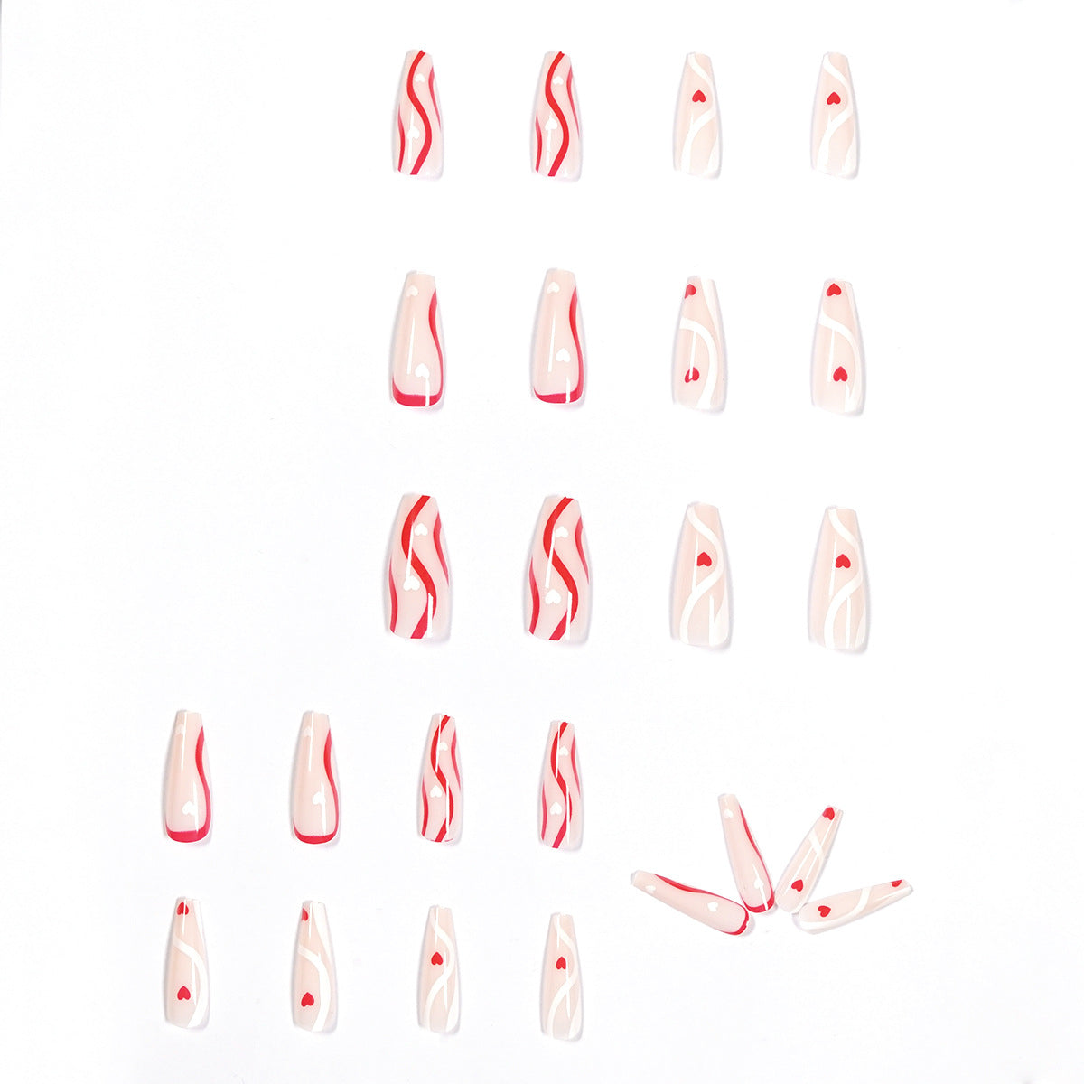 Pop Line Long Ballet Wear Nail Art Finished Fake Nail Nail Art Patch Nail Patch Removable Nail|365nails