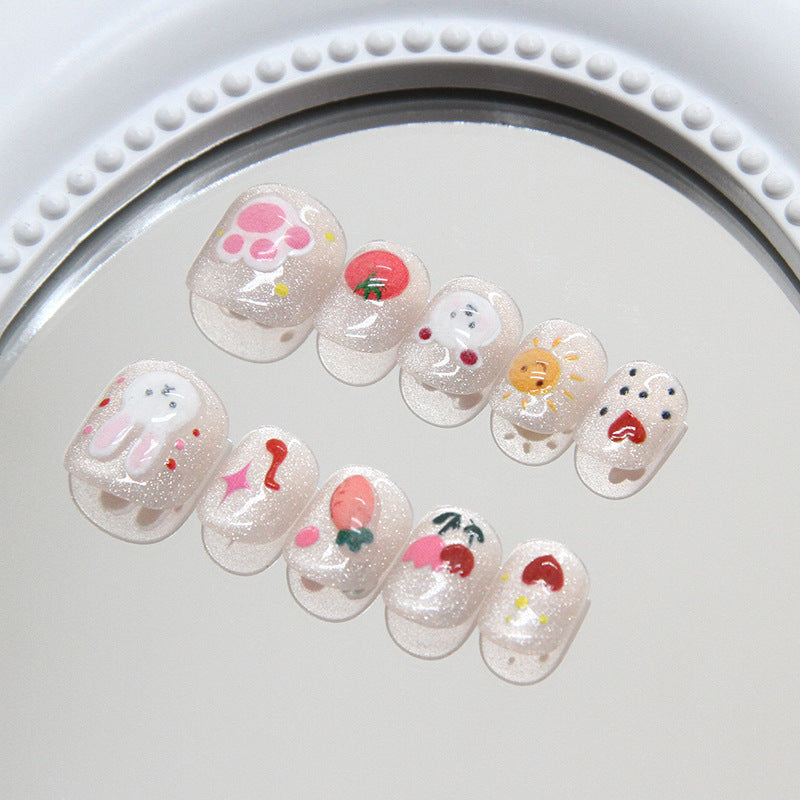 Sunshine music note cartoon kids nails|365nails