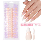 Nail tips French press on nails, simple long ladder manicure removable fake nails 120 pieces, prefabricated nail wholesale