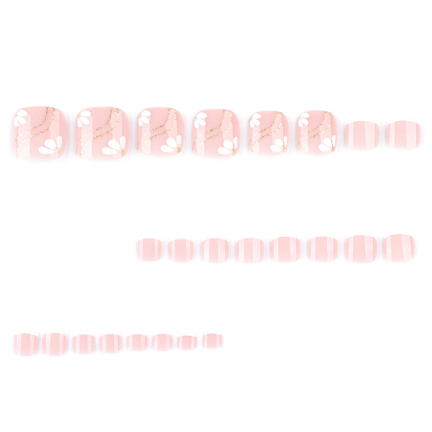 Small fresh white petals flower foot removable toe Wearable toe|365nails
