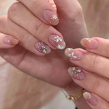 Rubor puro deseo, nuevo diseño de uñas para verano, flores blancas cortas y redondas, venta al por mayor | 365nails