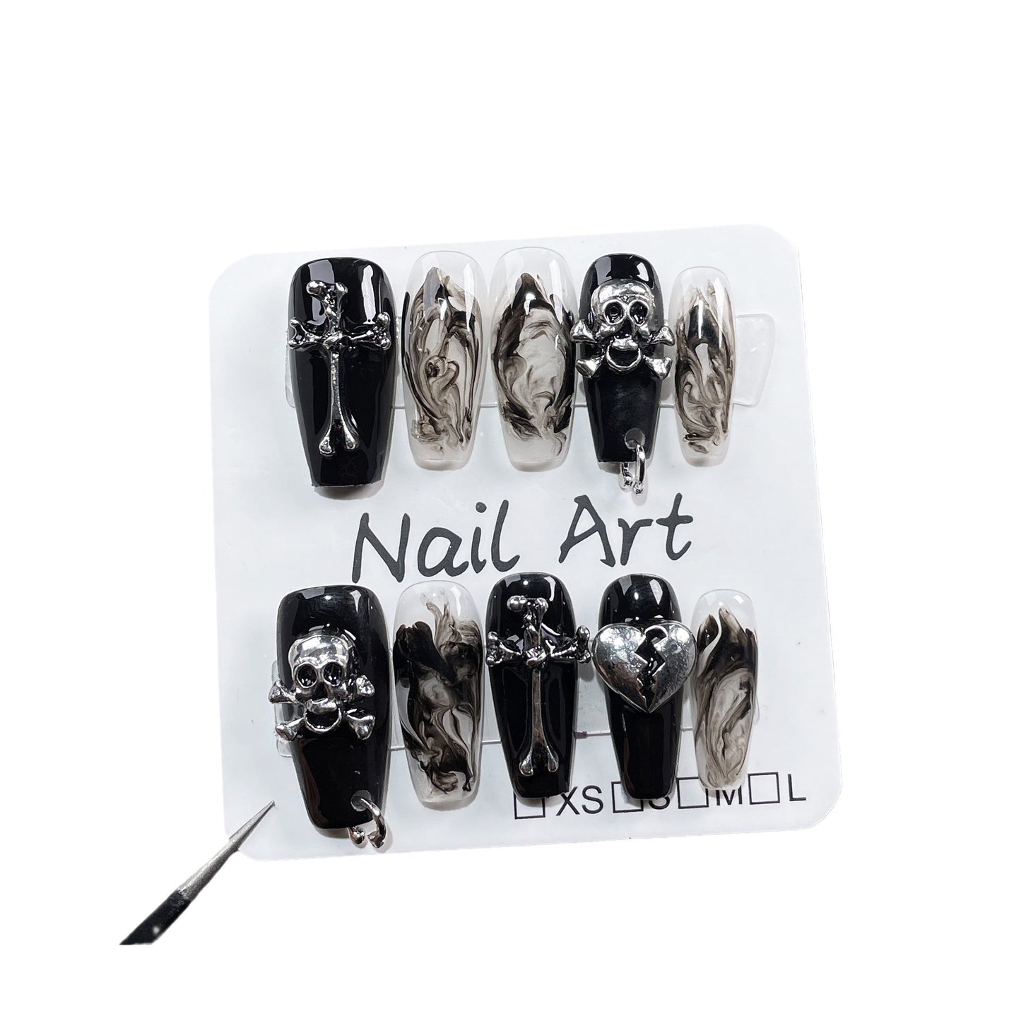 Pure handmade Spice Girl Nail Art Dark Niche Punk Style Handmade Press-on Nails Personality press-on nails Sticker|365nails