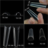 Nail Tips nail lengthening,  super long flat head fake nails half sticker denim nail trapezoidal press on nails wholesale