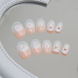 Unhas decoradas com flores de coelho fofo para crianças, 24 peças | 365 unhas