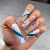 Christmas snowflake love snowman manicure short almond