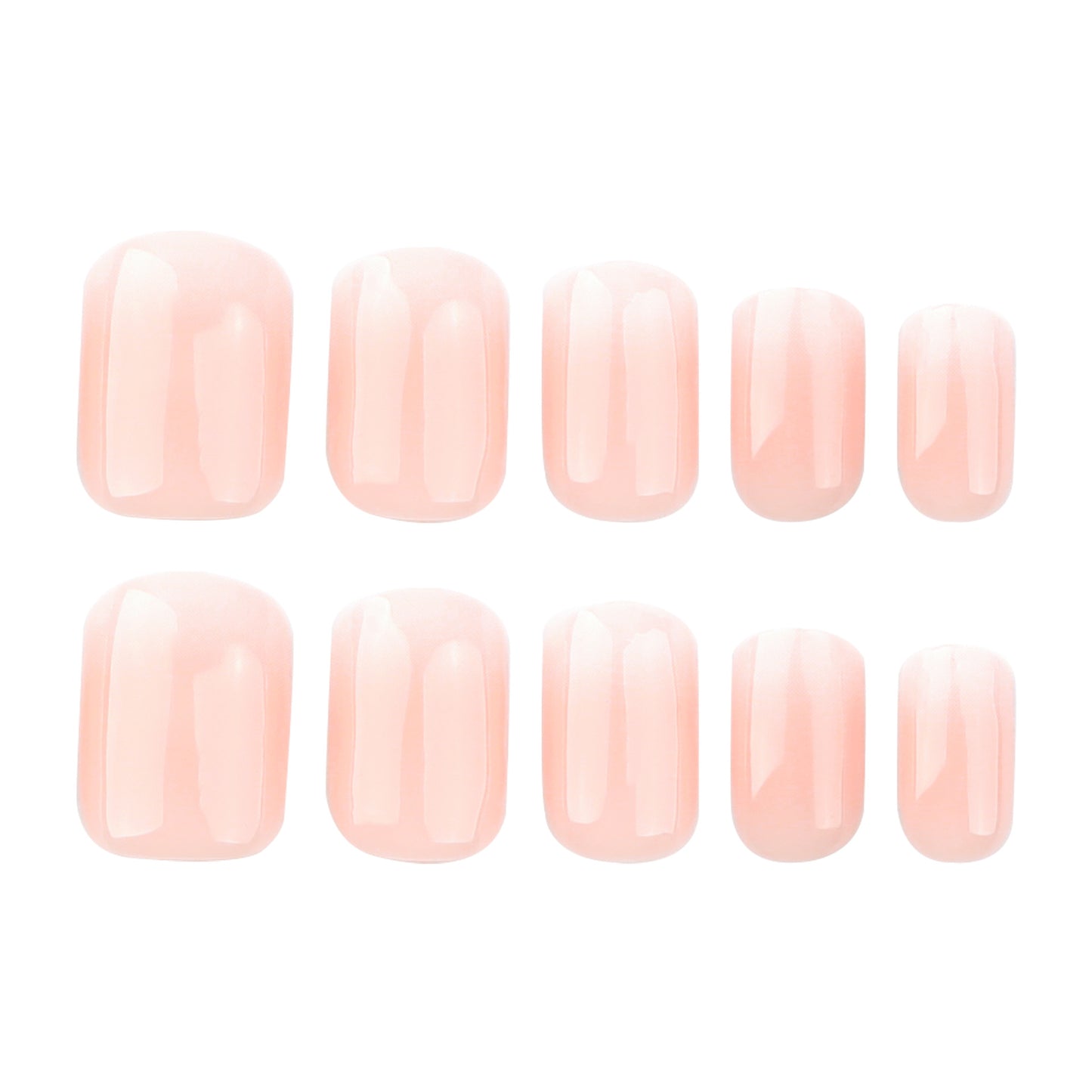 Naked white gradual change manicure fake nails minimalist wear nail short short square wear nail simple fake nails