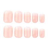 Naked white gradual change manicure fake nails minimalist wear nail short short square wear nail simple fake nails