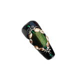 Title Forest Ivy Glow | Jade Relief Art Series Press-On Nails