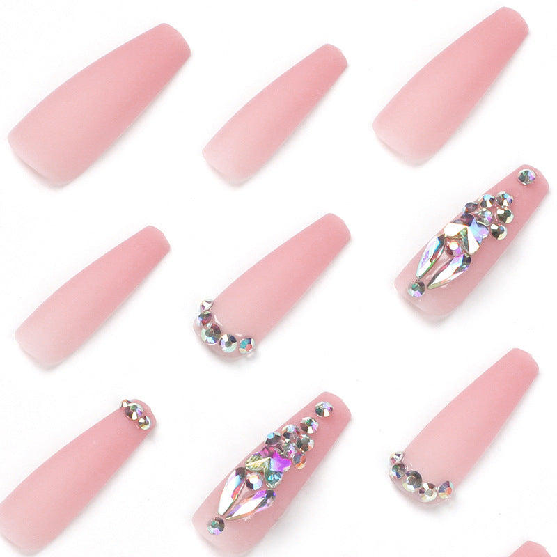 Bare powder matte rhinestone extra long ballet wearing armor wholesale finished product wearing armor piece finished product detachable wearing armor|365nails