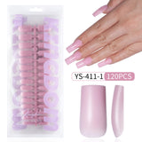 Nail Tips New matte press on nails pads, solid color finished nail pads, fake nails, seamless detachable nail art 120 pcs in a bag