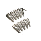 Black Silver Mirror Carbon Gun Nail Technology Dark Metal Nail Art Wear Nail Products fake nails | 365nails