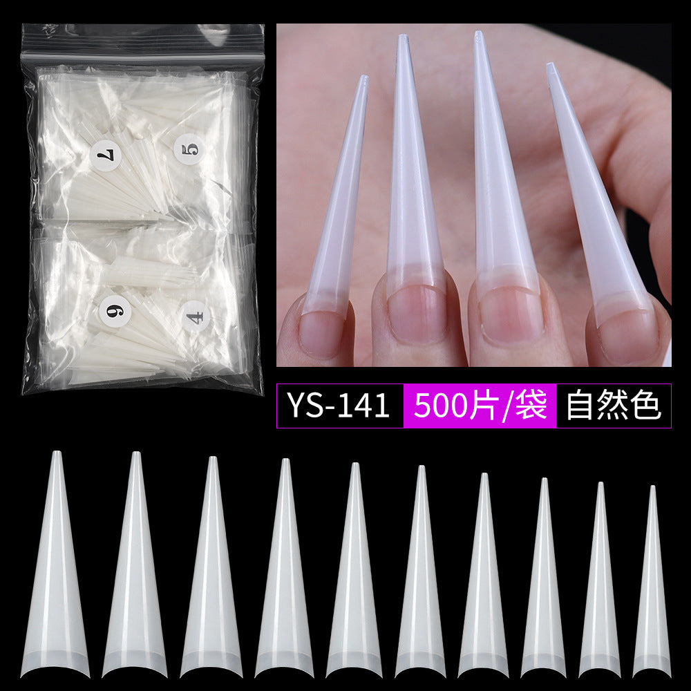 Nail Tips Long salons press on nails pieces, long tip 120 pieces, boxed transparent thin dog lengthened art nail pieces, women