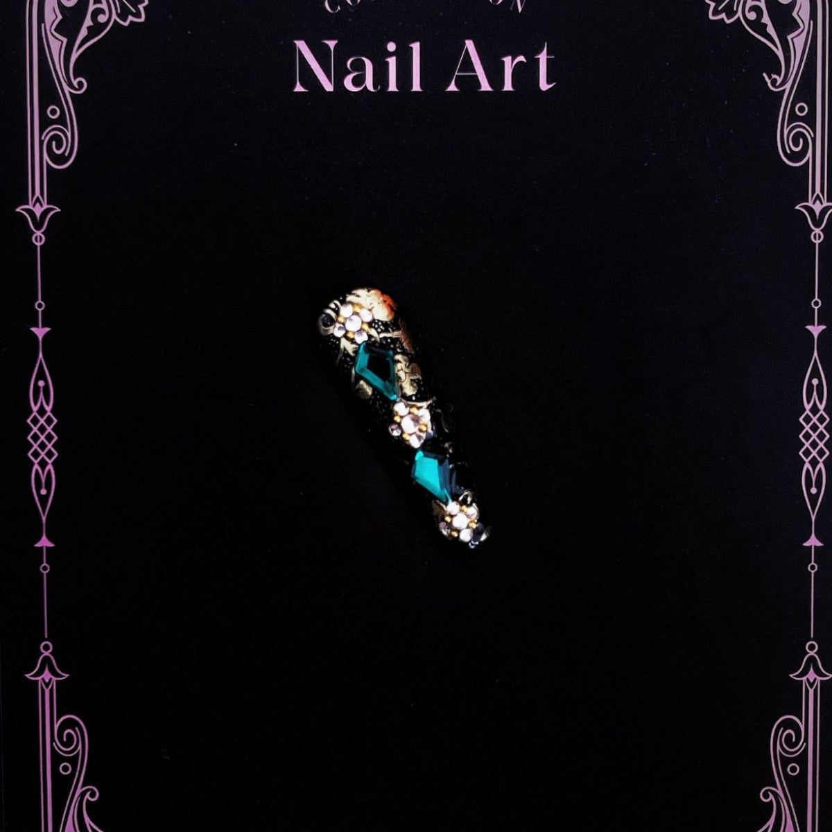 Title Forest Ivy Glow | Jade Relief Art Series Press-On Nails