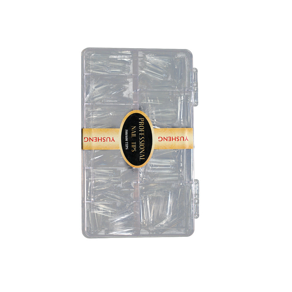 Nail Tips nail pads Transparent semi-stickers Shallow stickers 500 pcs Bag flat-head water pipe nail patches Nail art extension fake nail pads