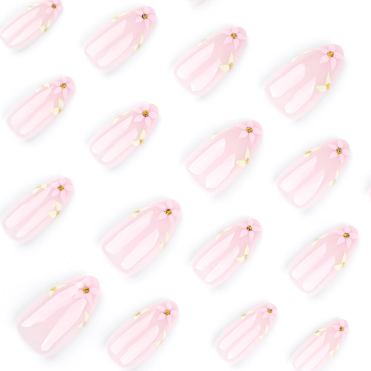 Spring and summer small fresh and gentle manicure hot-selling ins wind flower short almond |365nails