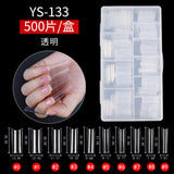 Nail Tips Nail plate semi-sticker, light sticker, lengthened XXXL water pipe nail NO C arc, light French manicure, transparent fake nail