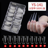 Nail Tips Long salons press on nails pieces, long tip 120 pieces, boxed transparent thin dog lengthened art nail pieces, women