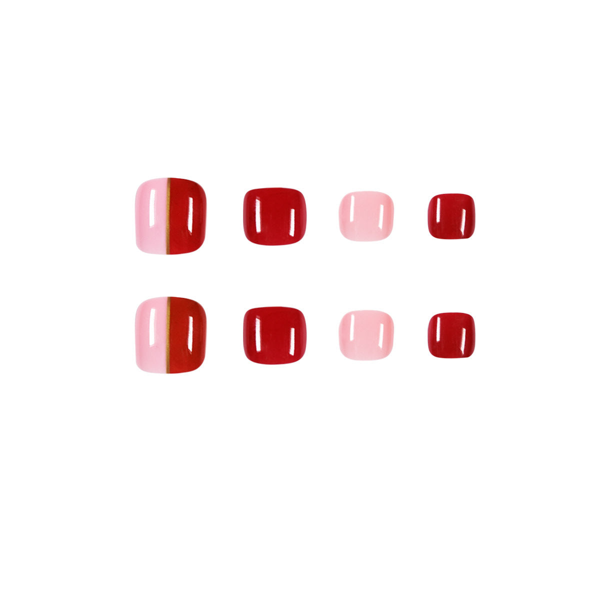Color matching wine red powder Press on manicure fake nail manicure foot nail toenail removable foot nail|365nails