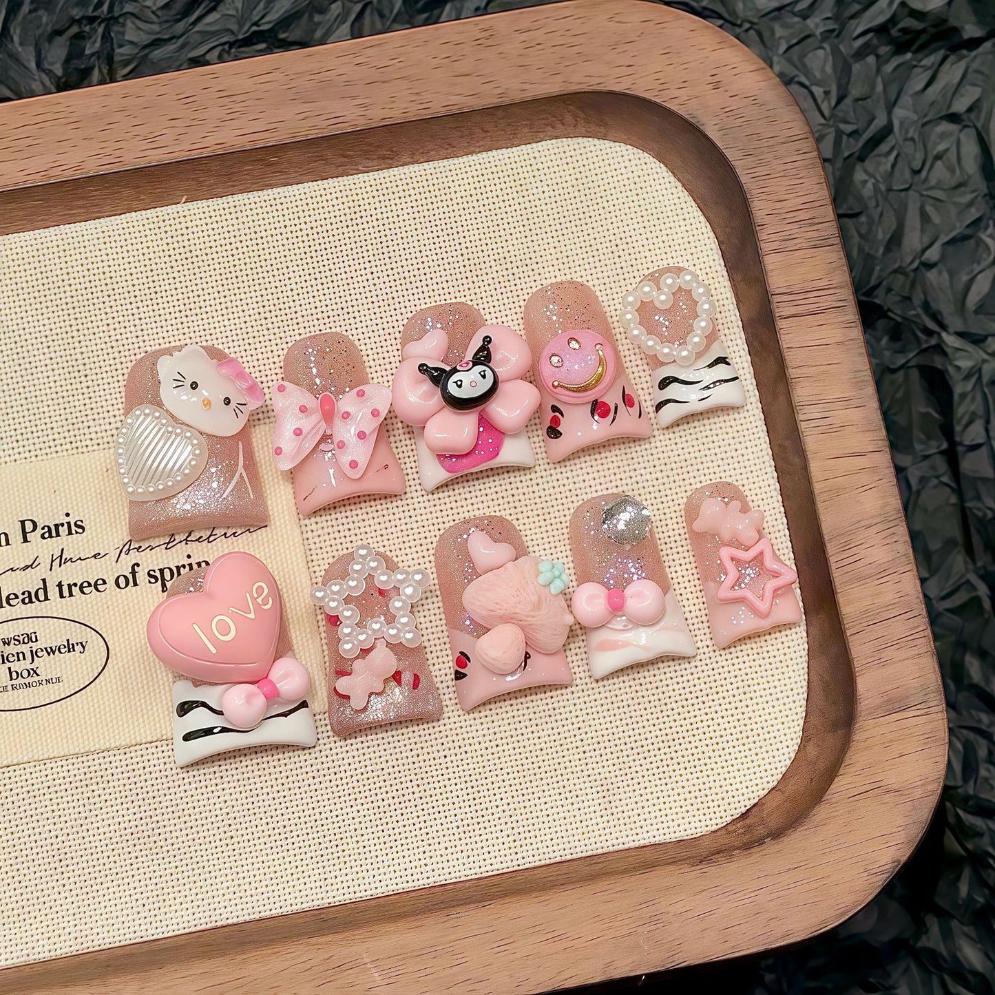 Cartoon duck bill cute dopamine kady cat heart short sweet cool phototherapy press on nails removable | 365nails