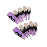 Novas unhas postiças de Halloween, unhas postiças de dedo de morcego, unhas postiças artesanais | 365nails