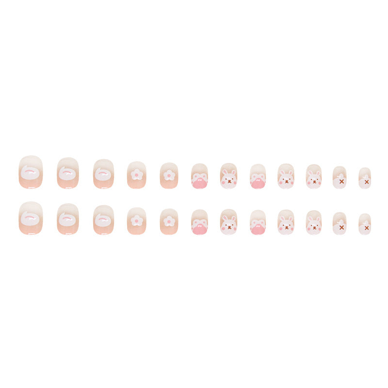 Cute Rabbit Nail Art Flower kids nails 24 pieces|365nails