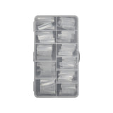 Nail Tips Nail  lengthened French 550 pieces boxed square transparent semi-sticker high-arc flat head water pipe nail fake nail