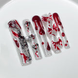 Uñas postizas ovaladas extralargas hechas a mano, estilo dulce y fresco, Spice Girls, Halloween |365nails