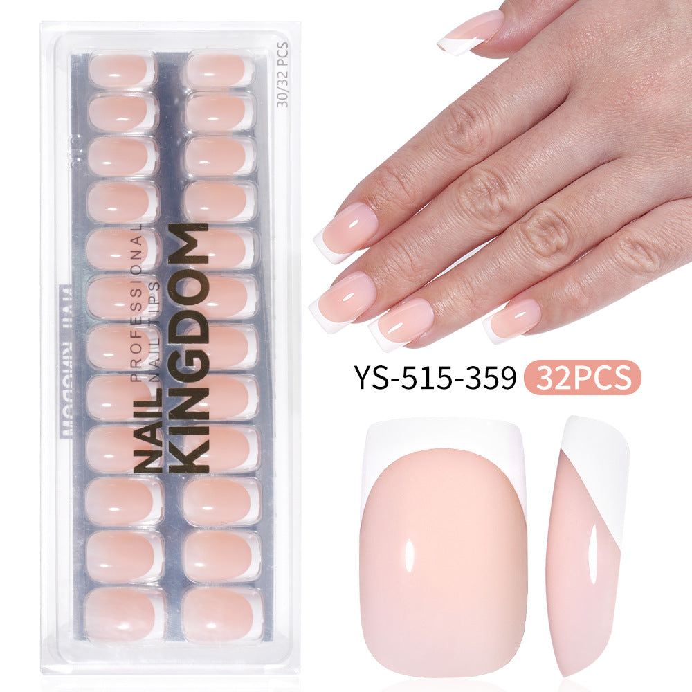 New press on nails French Ultra-thin Short Square False Nails 32 pieces Simple Removable Extension Patch Nail Art