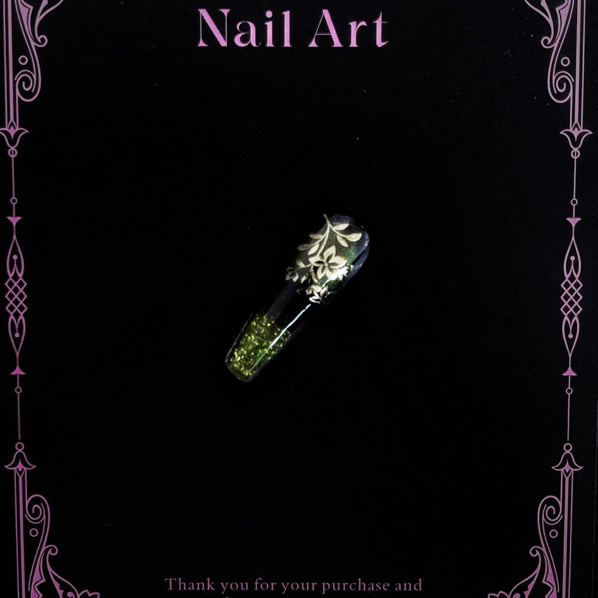 Title Forest Ivy Glow | Jade Relief Art Series Press-On Nails