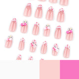 French leopard print Japanese style sweet short almond press-on nails