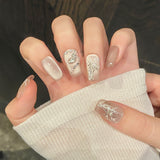 new Chinese-style cold cat's eye, snake with bamboo national wind, short simple manicure, handmade armor