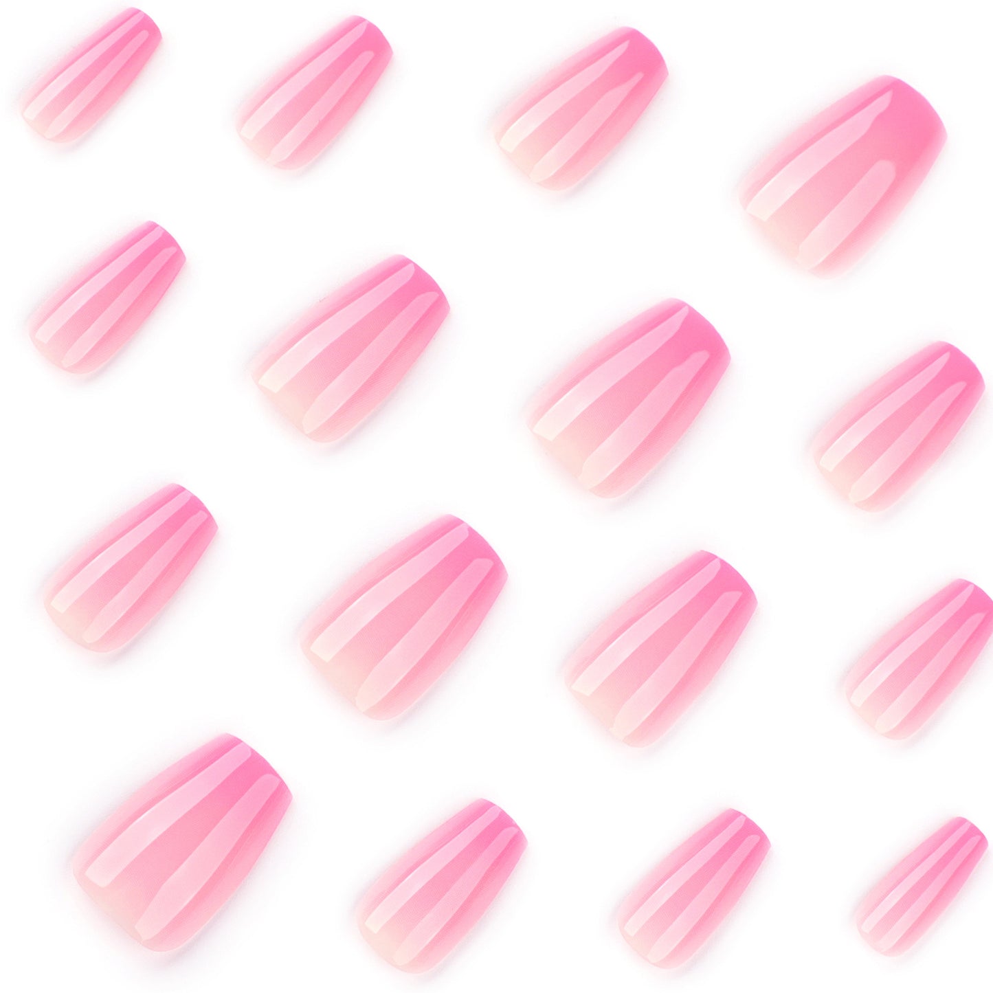 Rose red gradual change wearing nail short ballet nail piece simple hot-selling wearing fake nail wholesale|365nails