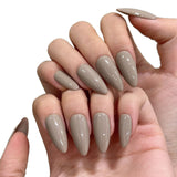 Simple love horse gray, daily gray, gentle big-name texture, niche cold wind press on nails | 365nails