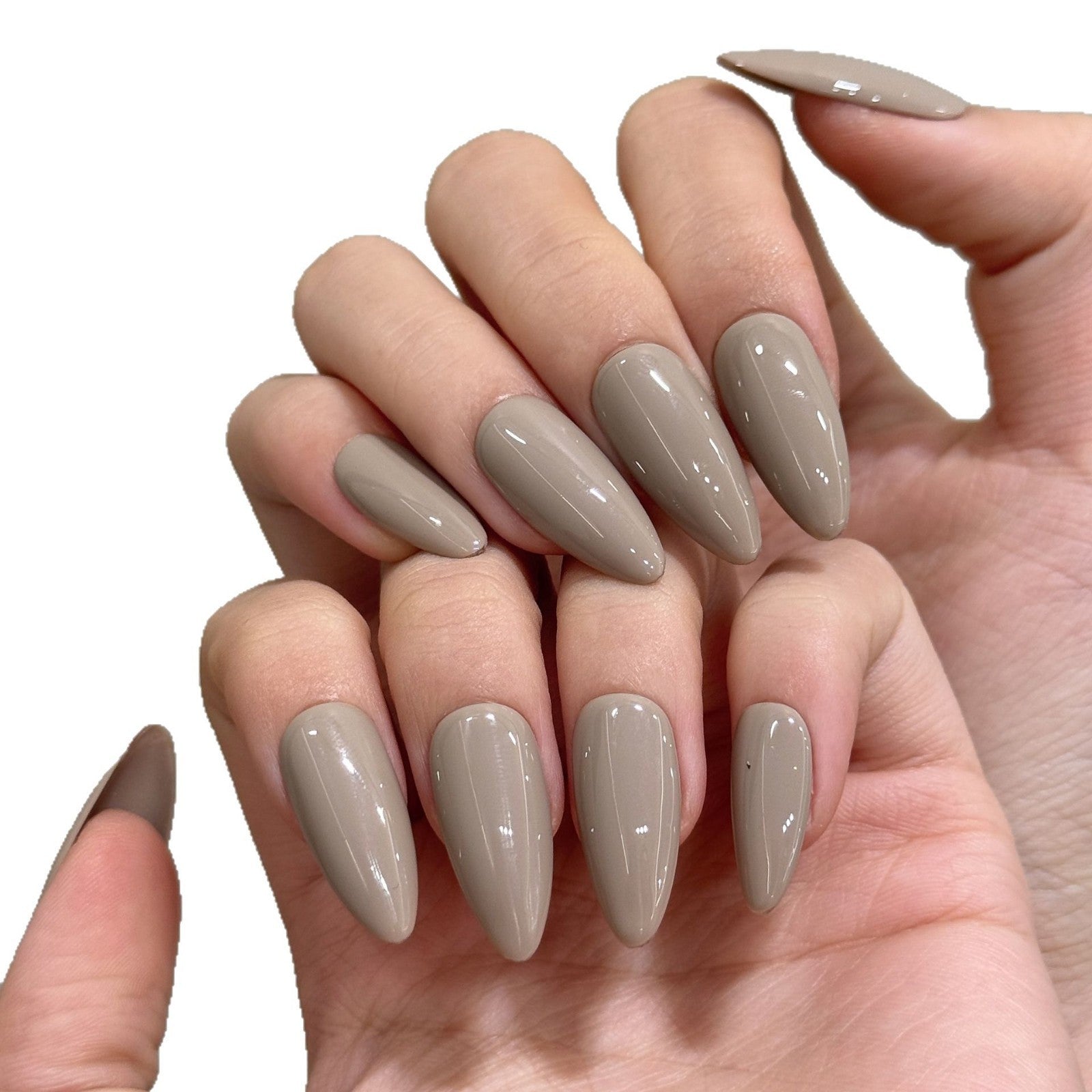 Simple love horse gray, daily gray, gentle big-name texture, niche cold wind press on nails | 365nails