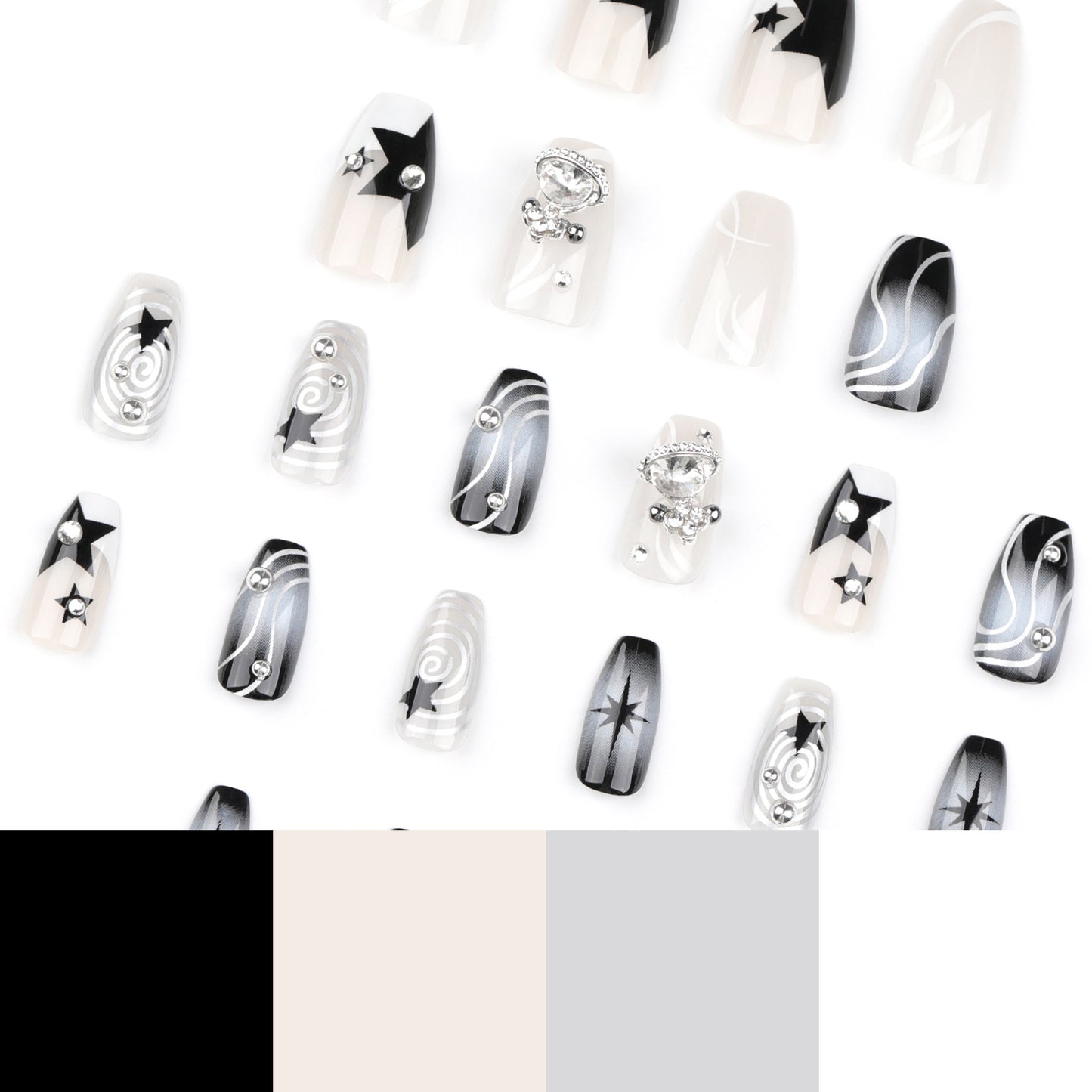 Use almofadas de unha por atacado novas, legais e picantes, planeta flash, diamante, explosão, arte de unha, unha falsa, estrela, manchas, almofadas de unha | 365nails