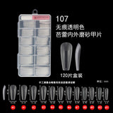 Nail Tips Wear the full number of nail pads, no carving and matte, all pasted without traces 120 pcs, patch manicure, transparent trapezoidal fake nails